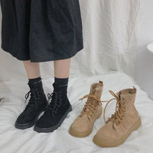 Load image into Gallery viewer, Lace Up Ankle Boots For Women With Black and Brown
